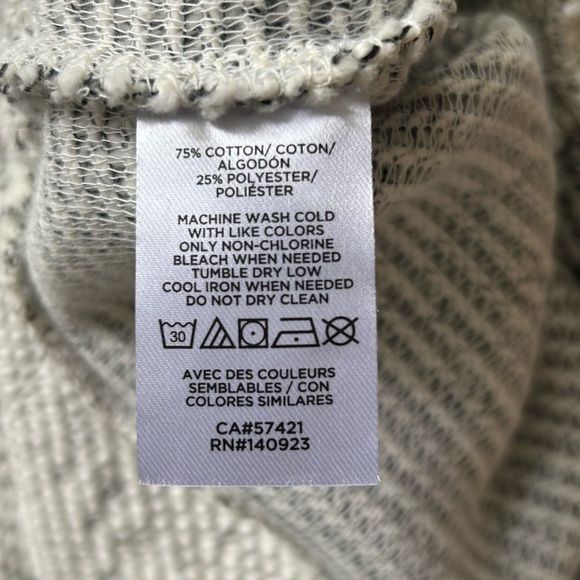 LOU & GREY NWT Tweedy Sweatshirt Sweater Black White Soft Knit Medium - Picture 9 of 11